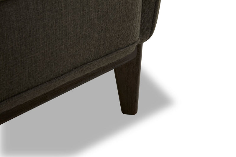 Cindy Crawford Home Gena 38.5\" Charcoal Grey Linen-Look Fabric Chair with Removable Back Cushion