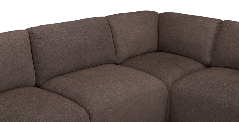 Lotus 4-Piece Chenille Modular Sectional - Coffee