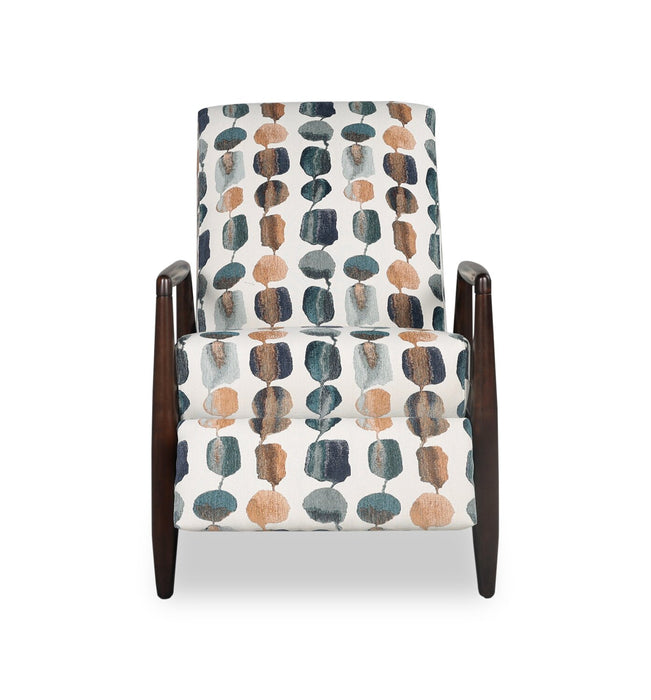 Raven 28.5\" Teal Multicolour Chenille Fabric Pushback Reclining Accent Chair