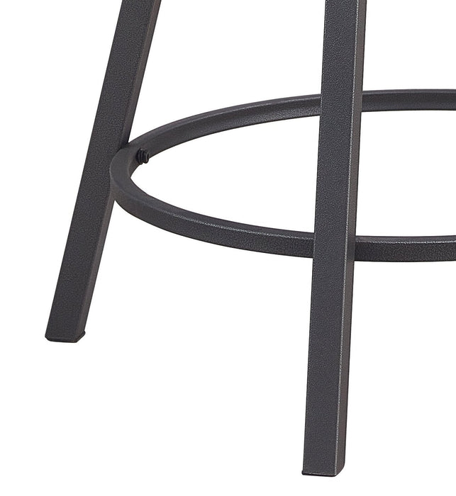 Mila Counter-Height Stool with Swivel Seat & Vegan Leather Fabric, 25\"H, Metal - Black 