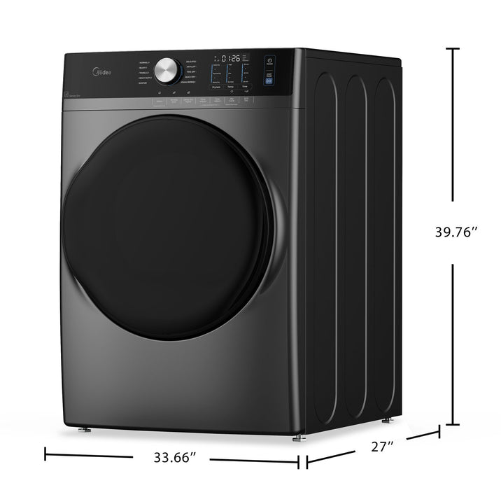 Midea 8.0 Cu. Ft. Tumble Dryer with Steam Care - Grey - MLHE52S7AGG