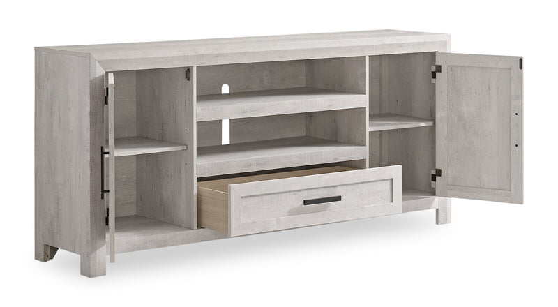 Hayward 70” Modern TV Stand with Storage and Cable Management for TVs up to 75” - White