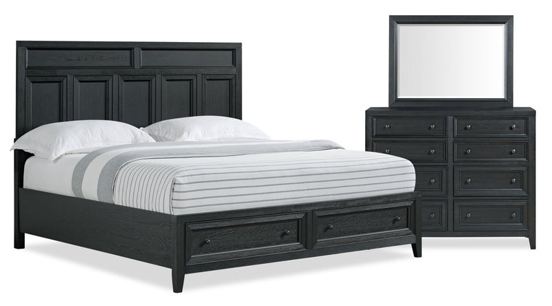 Casa 5-Piece King Bedroom Set - Black