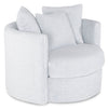 Made in Canada Midi 42\" Chenille Fabric Swivel Cuddler Accent Chair - Teddy Star Grey 