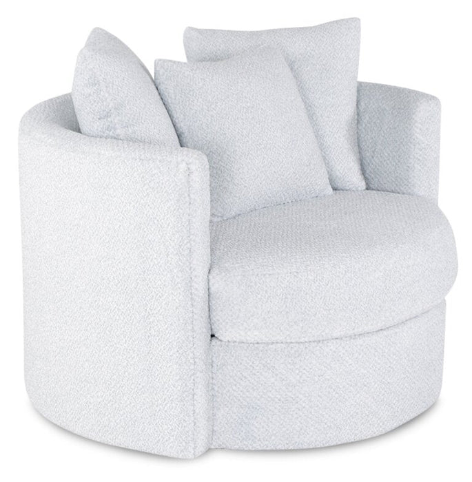 Made in Canada Midi 42\" Chenille Fabric Swivel Cuddler Accent Chair - Teddy Star Grey 