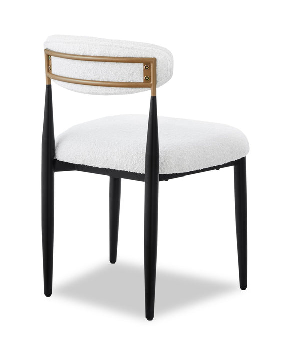 Capri Boucle Fabric Side Dining Chair – White