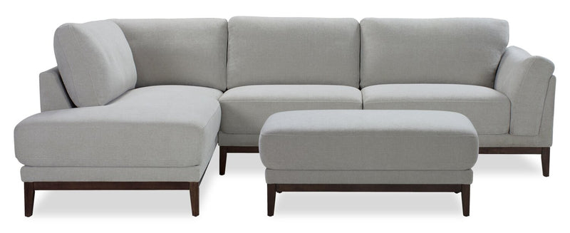 Horizon 44.09\" Fabric Ottoman - Grey