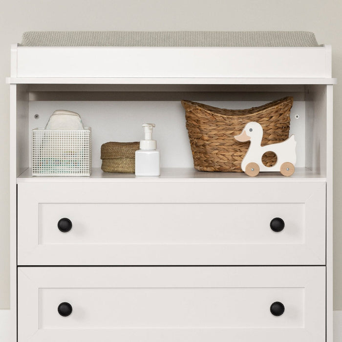Ivy Baby Change Table with Storage Drawers - White 