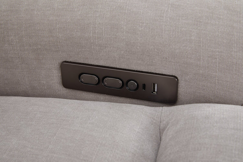 Legacy 6-Piece Left-Facing Power Reclining Sectional with 3D Immersive Sound and Shaq-o-pedic Comfort - Grey 