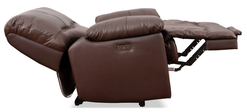 Franco 42.5\" Genuine Leather Zero Gravity Power Reclining Chair with USB Port - Brown 