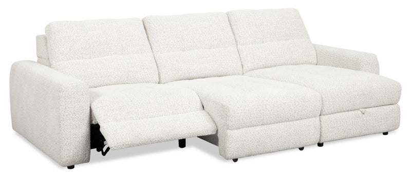 Scott Living Elevate Modular 115\" Chenille Fabric Right-Facing 3-Piece Sectional with Chaise - Beige