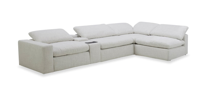 Sky Modular 5-piece Fabric Power Sectional – Nathan Wheat 