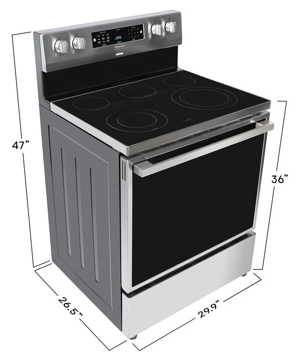 Hisense 30\" 5.8 Cu. Ft. 5-Element Electric Range with True Convection - Stainless Steel - HBE3502CAS