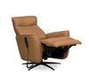 Serene 31\" Tan Genuine Leather Power Reclining Massage Chair with Power Headrest and Heated Seat