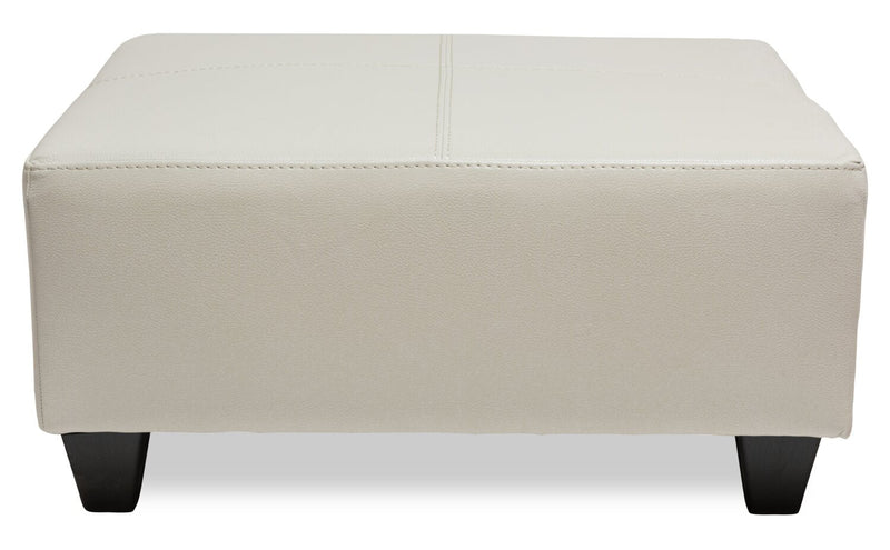 Made in Canada Addison 37\" Leather-Look Ottoman - Beige 