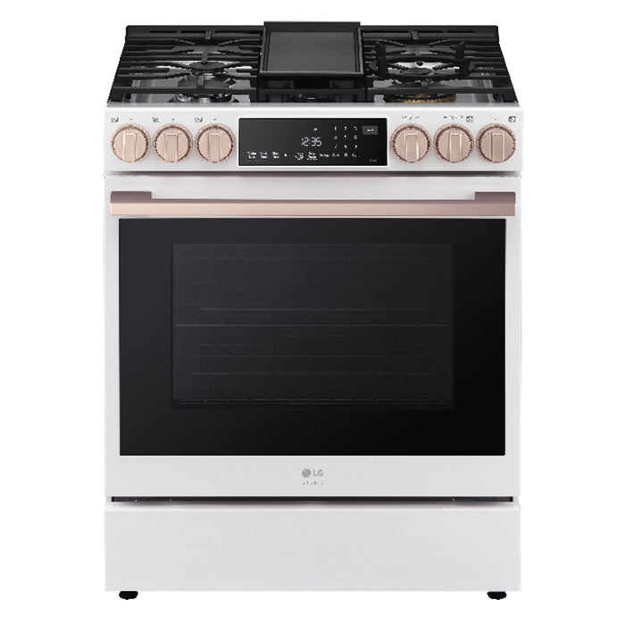 LG Studio 6.3 Cu. Ft. InstaView® Smart Gas Range with Air Fry - Essence White - LSGS6338N