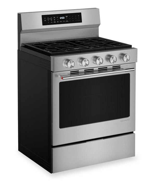 KitchenAid 30\" 5.0 Cu. Ft. Smart Gas Range with Convection Modes - Stainless Steel - KFGS530SPS