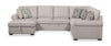 Haven 4-Piece Chenille Left-Facing Sleeper Sectional - Grey 
