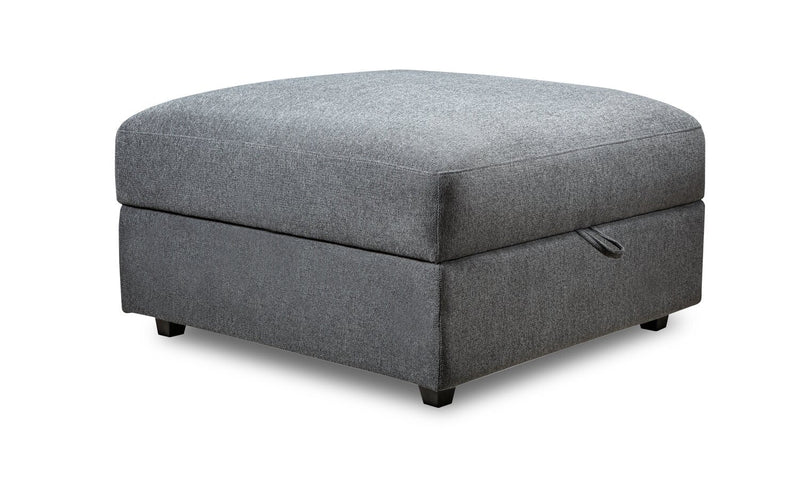 Scott Living Evolve Modular 39.5\" Linen-Look Fabric Storage Ottoman with Feather Down Cushion - Charcoal Grey 