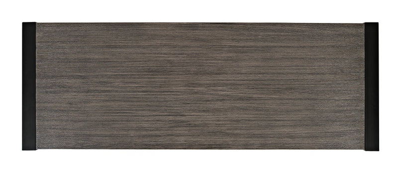 Apex 50\" Modern Sofa Table with Shelf - Grey with Black Metal Legs