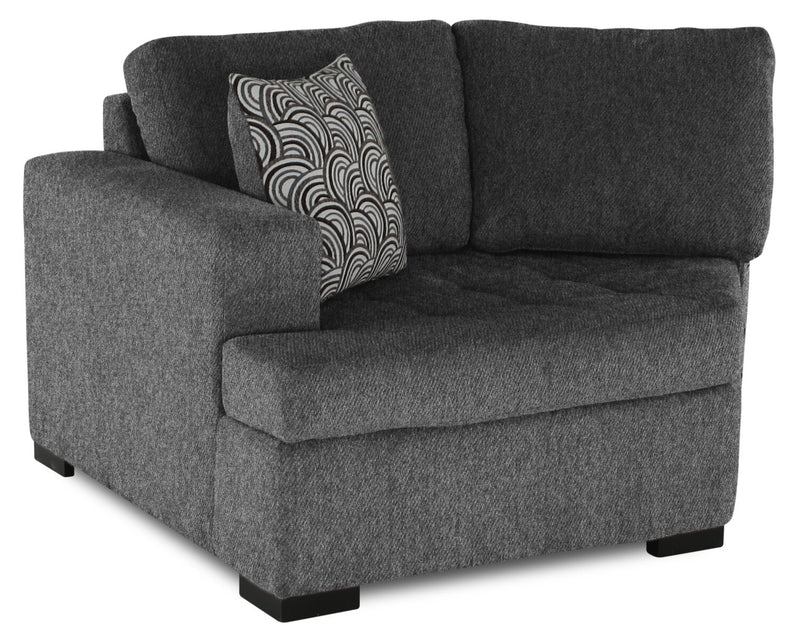 Legend 2-Piece Left-Facing Chenille Cuddler Sectional - Pepper