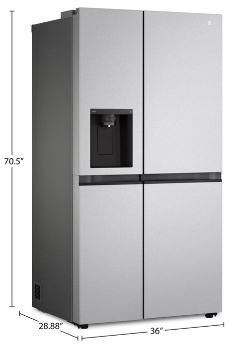 LG 36\" 23 Cu. Ft. Counter-Depth Side-by-Side Refrigerator with Ice and Water Dispenser - LS23C4230V