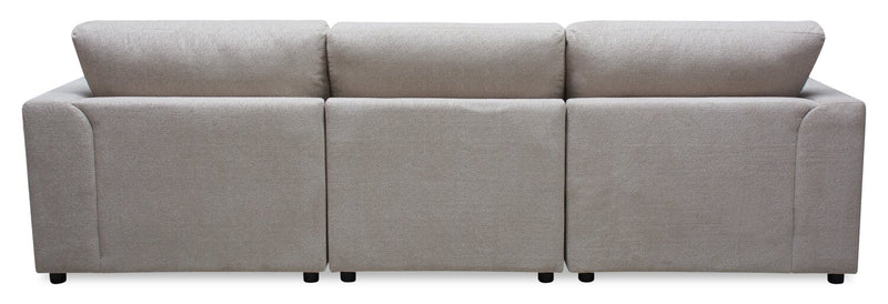 Voyage Modular 3-Piece Left-Facing Fabric Sectional with Removable Back Cushions – Beige