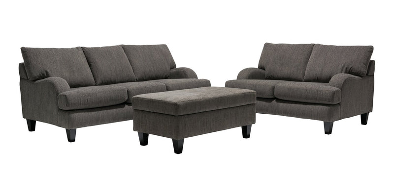 Nofia Chenille Storage Ottoman - Charcoal