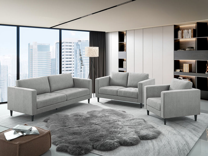Metro 78\" Fabric Sofa with Tufted Seat Cushions and Reversible Back Cushions - Grey