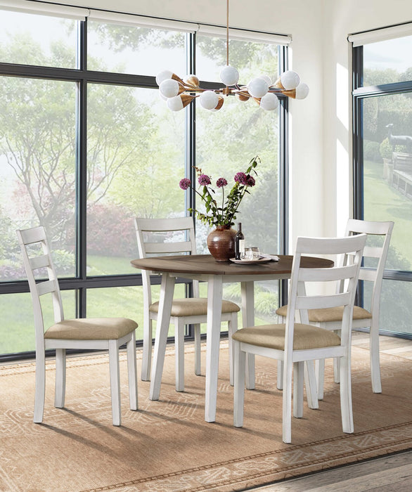 Bryn Dining Chair with Fabric Seat, Slat-Back – White