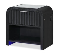 Kaleo Bedside 2-Drawer Nightstand with LED Light & Speaker, 26.5