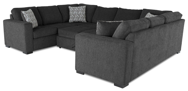 Legend 3-Piece Chenille Sleeper Sectional Sofa - Pepper