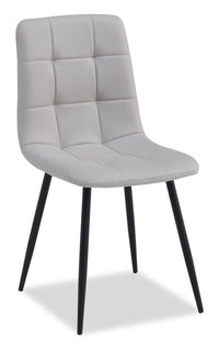 Arlo Dining Chair with Cushion Fabric Tufted Seat & Back, Metal – Grey 