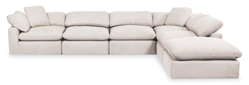 Eclipse 6-Piece Linen-Look Fabric Modular Sectional - Linen