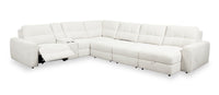 Scott Living Elevate Modular 7-Piece Right-Facing Chenille Fabric Power Reclining and Sliding Sectional - Beige