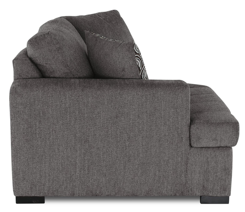 Legend 2-Piece Left-Facing Chenille Cuddler Sectional - Pewter