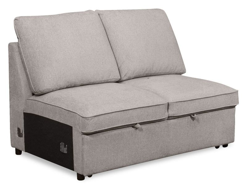 Scott Living Haven 3-Piece Left-Facing Chenille Fabric Cuddler Sleeper Sectional with Storage Chaise - Grey