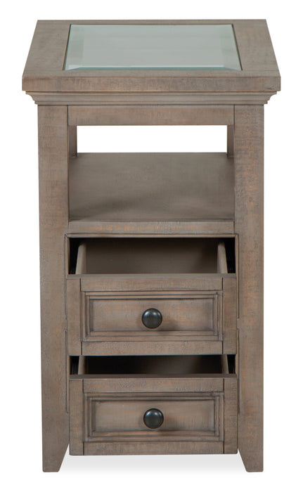 Hanson 15” Traditional Pine Chairside Table with Storage - Dovetail Grey