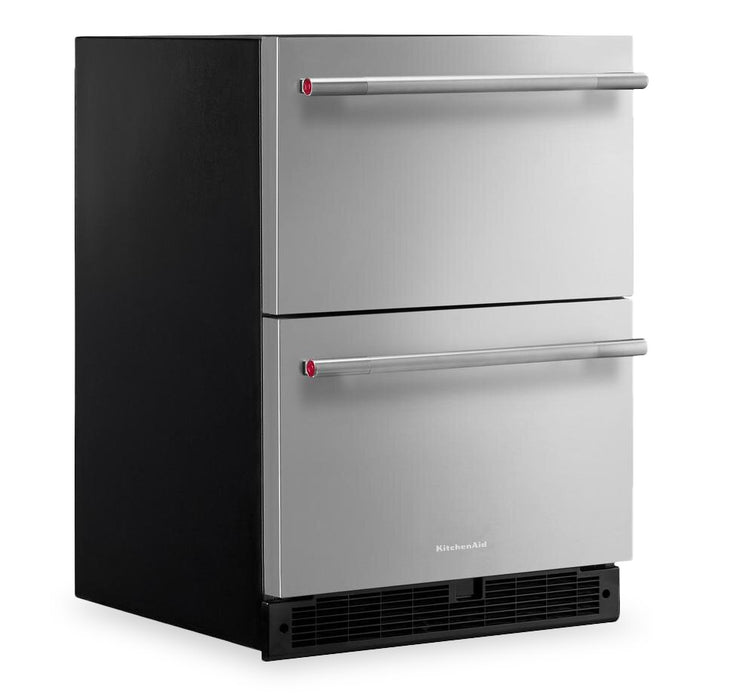 KitchenAid 24\" 4.4 Cu. Ft. Undercounter Double-Drawer Refrigerator – Stainless Steel - KURT524SSB