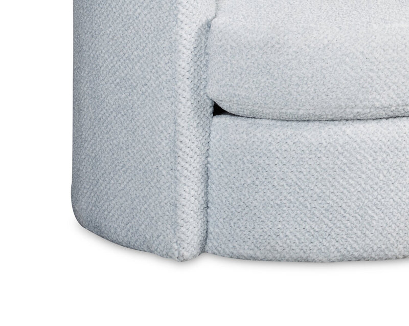 Made in Canada Petite 36\" Chenille Fabric Swivel Cuddler Accent Chair - Teddy Star Grey 