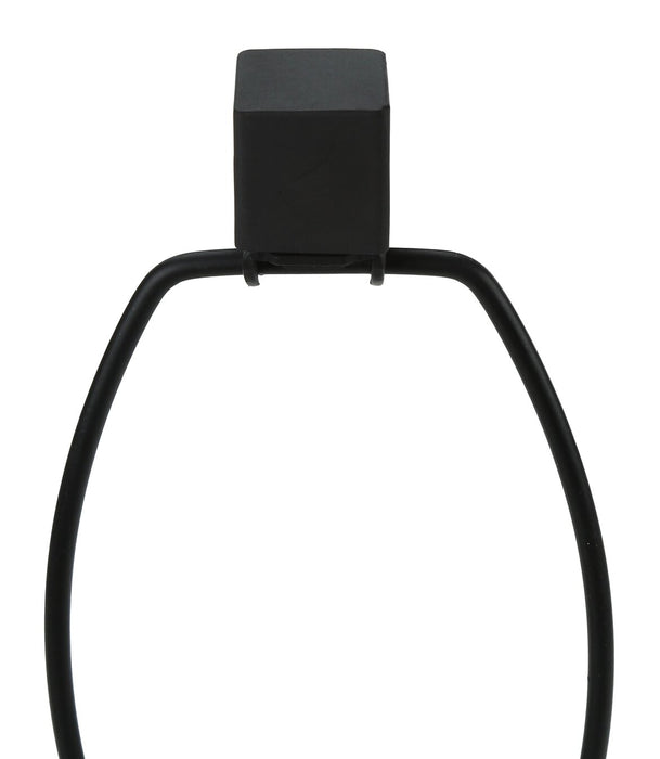 25\" Black Metal Table Lamp with USB Charging