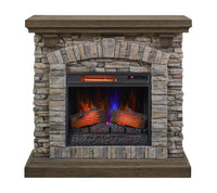 Montana 43.5” Rustic Electric Fireplace - Grey Stone 