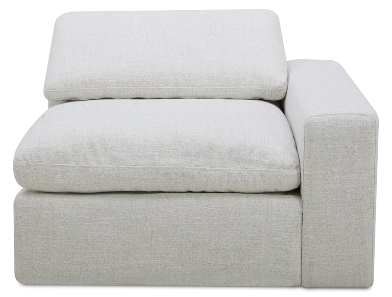 Sky Modular 45.75\" Fabric Right-Facing Power Reclining Chair with Feather Down Cushions - Nathan Wheat