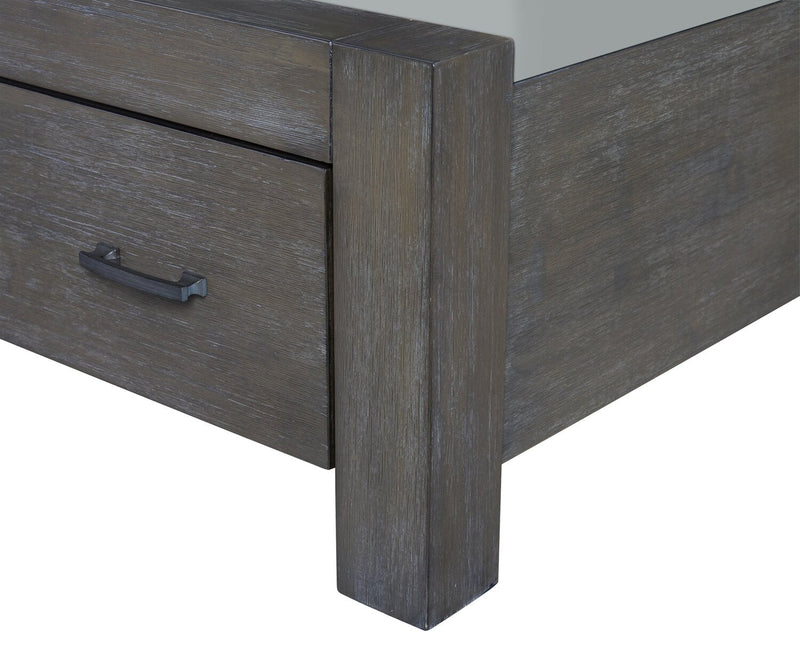 Koda Platform Storage Bed with Headboard & Frame, Wooden, Grey - King Size 