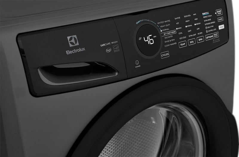 Electrolux 4.5 Cu. Ft. Front Load Perfect Steam™ Washer with LuxCare® Wash – Titanium – Stackable - ELFW7437AT