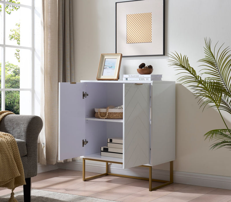 Lottie 28.5\" 2-Door Accent Cabinet - Glossy White