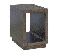 Avalon 16” Modern Solid Wood Chairside Table with Shelf - Brown 