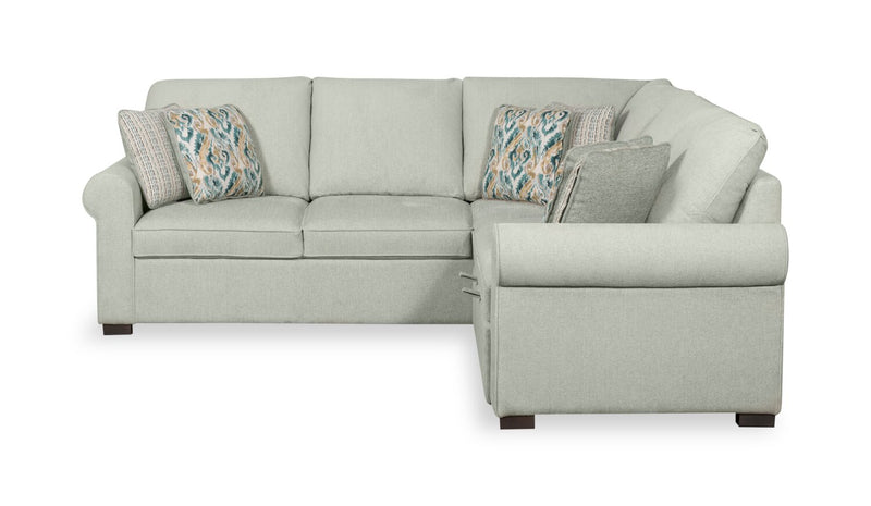 Scott Living Haven 3-Piece Right-Facing Seafoam Blue Chenille Fabric Sleeper Sectional