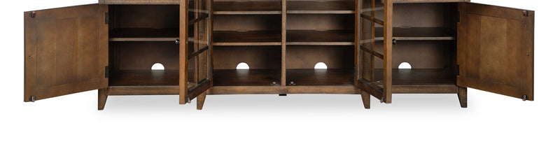 Wesley 80\" Traditional TV Stand with Storage and Cable Management for TVs up to 85\" - Toasted Nutmeg