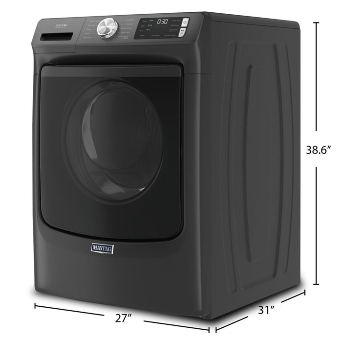Maytag 5.2 Cu. Ft. Front-Load High-Efficiency Steam Washer - Volcano Black - Stackable - MHW5630MBK 